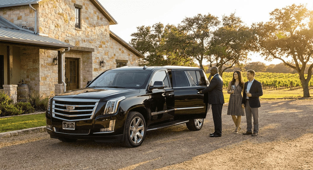 Luxury car service tour through Texas Hill Country wineries from San Antonio